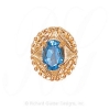 GS443 BT - 14 Karat Gold Blue Topaz Slide 