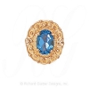 GS444 BT - 14 Karat Gold Blue Topaz Slide 