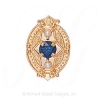 GS449 BT/PL - 14 Karat Gold Slide with Blue Topaz center and Pearl accents 