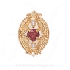 GS449 PT/PL - 14 Karat Gold Slide with Pink Tourmaline center and Pearl accents 