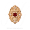 GS452 G/PL - 14 Karat Gold Slide with Garnet center and Pearl accents 