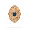 GS452 S/PL - 14 Karat Gold Slide with Sapphire center and Pearl accents 