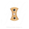 GS453 D/S - 14 Karat Gold Slide with Diamond center and Sapphire accents 