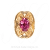 GS456 PT - 14 Karat Gold Pink Tourmaline Slide 