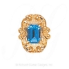 GS461 BT - 14 Karat Gold Blue Topaz Slide 