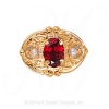 GS463 G/PL - 14 Karat Gold Slide with Garnet center and Pearl accents 