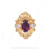 GS467 AMY/D - 14 Karat Gold Slide with Amethyst center and Diamond accents 