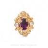GS467 AMY/PL - 14 Karat Gold Slide with Amethyst center and Pearl accents 