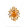 GS467 CIT/PL - 14 Karat Gold Slide with Citrine center and Pearl accents 