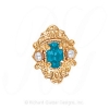 GS467 OP/PL - 14 Karat Gold Slide with Opal center and Pearl accents 