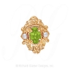 GS467 PD/PL - 14 Karat Gold Slide with Peridot center and Pearl accents 