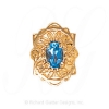 GS468 BT - 14 Karat Gold Blue Topaz Slide 