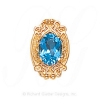 GS483 BT - 14 Karat Gold Blue Topaz Slide 