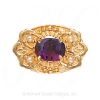 GS487 AMY/PL - 14 Karat Gold Slide with Amethyst center and Pearl accents 