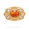 GS487 CIT/D - 14 Karat Gold Slide with Citrine center and Diamond accents 