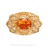 GS487 CIT/PL - 14 Karat Gold Slide with Citrine center and Pearl accents 