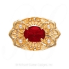 GS487 G/PL - 14 Karat Gold Slide with Garnet center and Pearl accents 