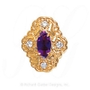 GS490 AMY/D - 14 Karat Gold Slide with Amethyst center and Diamond accents 