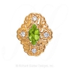 GS490 PD/D - 14 Karat Gold Slide with Peridot center and Diamond accents 