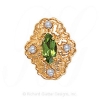 GS490 PD/PL - 14 Karat Gold Slide with Peridot center and Pearl accents 
