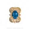 GS494 BT - 14 Karat Gold Blue Topaz Slide 
