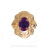 GS498 AMY - 14 Karat Gold Amethyst Slide 