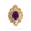 GS506 AMY - 14 Karat Gold Amethyst Slide 