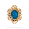 GS509 BT - 14 Karat Gold Blue Topaz Slide 