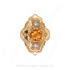 GS511 CIT/PL - 14 Karat Gold Slide with Citrine center and Pearl accents 
