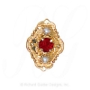 GS511 G/PL - 14 Karat Gold Slide with Garnet center and Pearl accents 