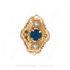 GS511 S/PL - 14 Karat Gold Slide with Sapphire center and Pearl accents 