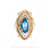 GS514 BT - 14 Karat Gold Blue Topaz Slide 