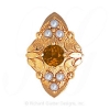 GS519 CIT/PL - 14 Karat Gold Slide with Citrine center and Pearl accents 