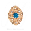 GS524 BT/PL - 14 Karat Gold Slide with Blue Topaz center and Pearl accents 