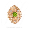 GS524 PD/PL - 14 Karat Gold Slide with Peridot center and Pearl accents 