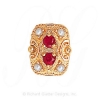 GS525 R/PL - 14 Karat Gold Slide with Ruby center and Pearl accents 