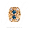 GS525 S/D - 14 Karat Gold Slide with Sapphire center and Diamond accents 