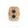 GS525 S/PL - 14 Karat Gold Slide with Sapphire center and Pearl accents 