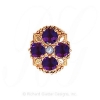 GS526 PL/AMY - 14 Karat Gold Slide with Pearl center and Amethyst accents 