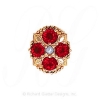 GS526 PL/G - 14 Karat Gold Slide with Pearl center and Garnet accents 