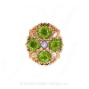 GS526 PL/PD - 14 Karat Gold Slide with Pearl center and Peridot accents 