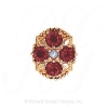 GS526 PL/PT - 14 Karat Gold Slide with Pearl center and Pink Tourmaline accents 