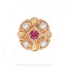 GS527 AMY/PL - 14 Karat Gold Slide with Amethyst center and Pearl accents 