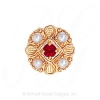 GS527 G/PL - 14 Karat Gold Slide with Garnet center and Pearl accents 