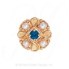 GS527 S/PL - 14 Karat Gold Slide with Sapphire center and Pearl accents 