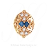 GS528 S/PL - 14 Karat Gold Slide with Sapphire center and Pearl accents 