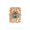 GS530 E/D - 14 Karat Gold Slide with Emerald center and Diamond accents 