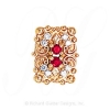 GS530 R/D - 14 Karat Gold Slide with Ruby center and Diamond accents 