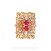 GS530 R/PL - 14 Karat Gold Slide with Ruby center and Pearl accents 