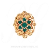 GS532 E - 14 Karat Gold Emerald Slide 